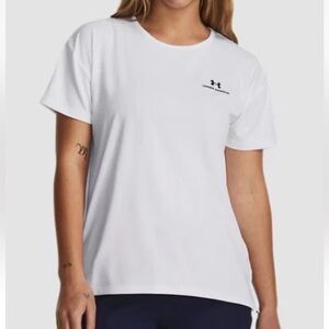 NWT Under Armour Vanish Energy Women's White Short Sleeve T-Shirt in size L
